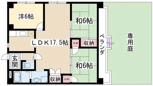 ジュネス青山【1階】の間取り