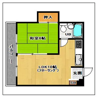 サンハイツ比恵【102号室】の間取り