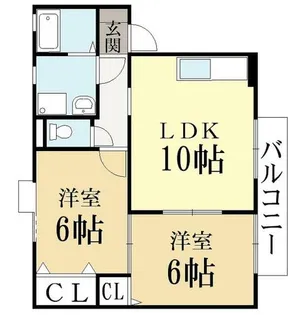 京都府城陽市寺田中大小【アパート】の間取り