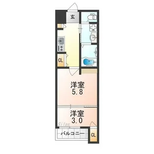 シーエムアンイースト【3階】の間取り