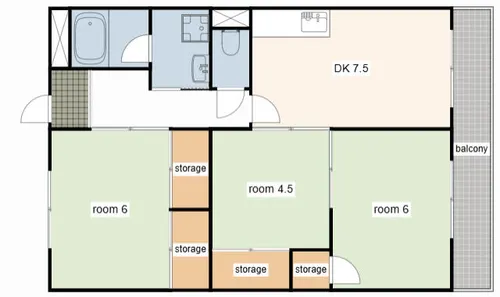 グレースマンション日飼【106号室】の間取り