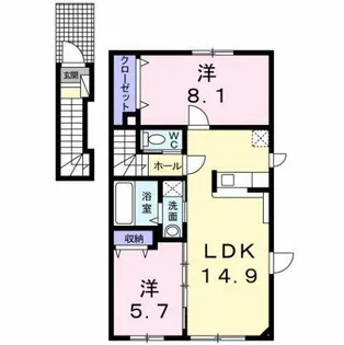 Villa 佐藤 E【2階】の間取り