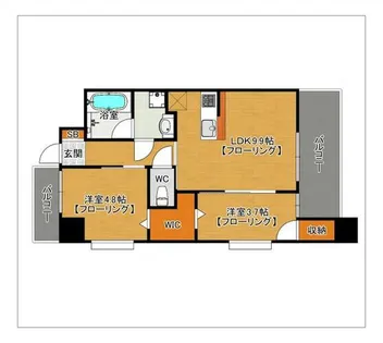 ニューリバー姪浜Ⅱ【1206号室】の間取り