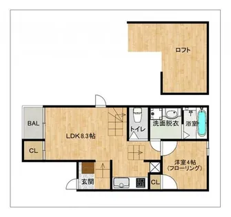 CB東比恵アトラス【1階】の間取り