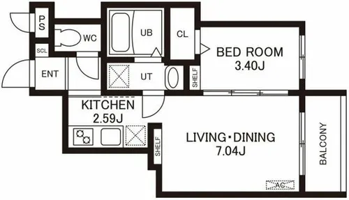 (仮称)Cherim室見WEST【3階】の間取り