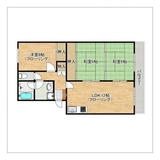 リバーコート大産【203号室】の間取り