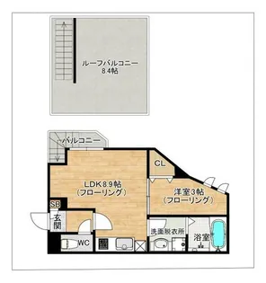GRANDTIC姪浜【201号室】の間取り
