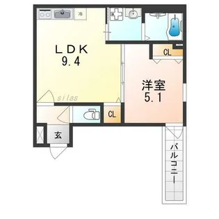 1LDKの間取り画像