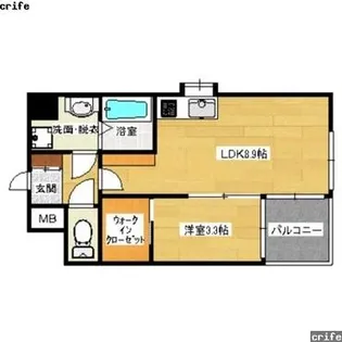 フォーサイト姪浜【8階】の間取り