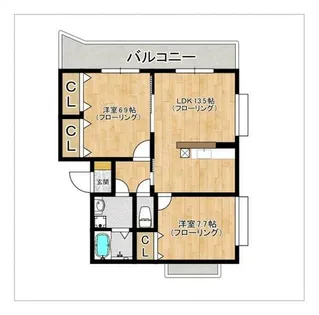 ラ・バンブーシャポー【1階】の間取り