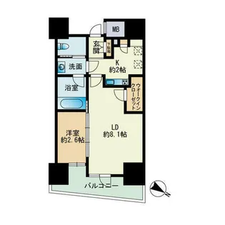 パークアクシス博多【8階】の間取り