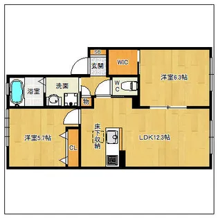 シャーメゾン宮の森 A棟【102号室】の間取り