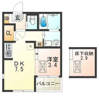 大阪府大阪市西淀川区歌島1丁目【アパート】の間取り