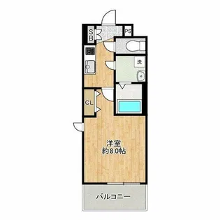 レジュールアッシュ都島【8階】の間取り
