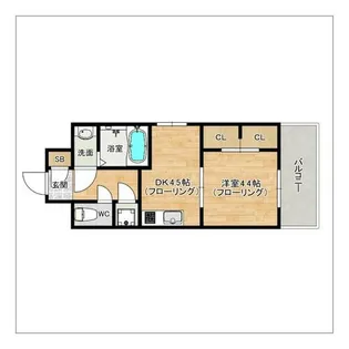 エスティメゾン薬院【412号室】の間取り