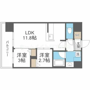 アーバングランデ新大阪【6階】の間取り