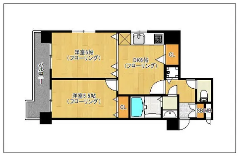 ステイツ天神東【4階】の間取り