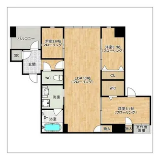 MODERN PALAZZO薬院2丁目【201号室】の間取り
