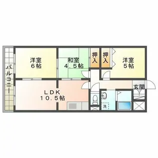 シャトー押部【3階】の間取り