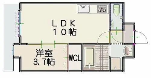 ルッシェ竹下駅前【9階】の間取り