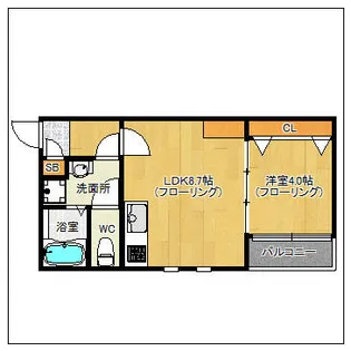 プレステージ箱崎【101号室】の間取り