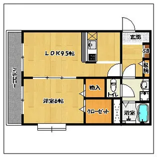 へーベルメゾン茶山【201号室】の間取り
