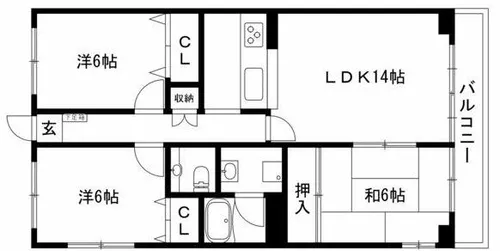 ビラ三秀山中【2階】の間取り