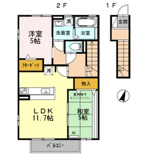 兵庫県宝塚市山本南1丁目【アパート】の間取り