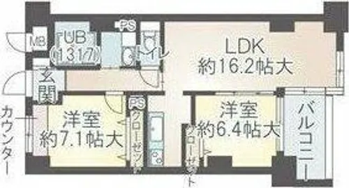 イーグルヘッド橦木【3階】の間取り