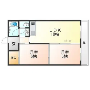 藤ヶ丘ハイツ【2階】の間取り