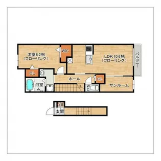 アーバンライフ潤南【B201号室】の間取り