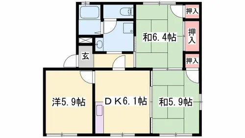 JAハイツかまえ【0202号室】の間取り