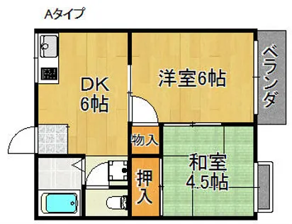 プチメゾン・セーヌA棟B棟【2階】の間取り