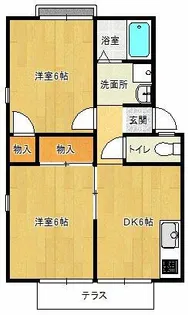 エステートピア藤原台B棟【201号室】の間取り