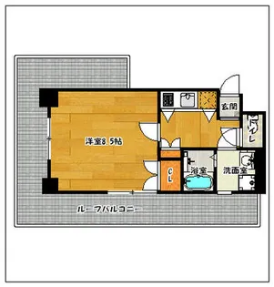 エステートモア天神アクシス【8階】の間取り