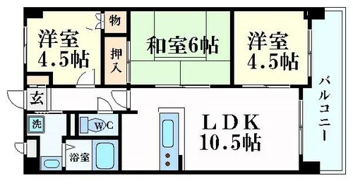 ルピナス南大路【8階】の間取り