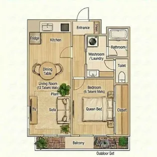 ロイヤルコーポ東雲【5階】の間取り
