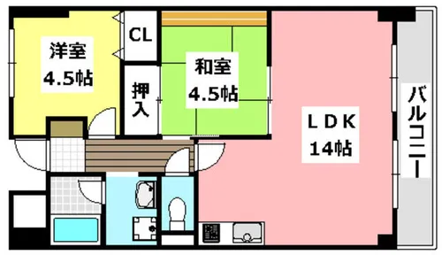 ロイヤルオータム【4階】の間取り