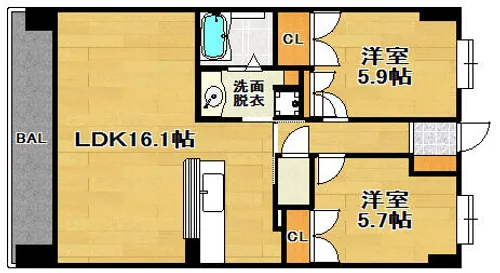 レフィナード今宿【2階】の間取り