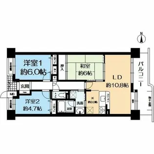 ファミールガーデン二条駅前 東棟【10階】の間取り