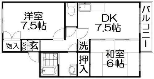 セピアハイツ【1階】の間取り