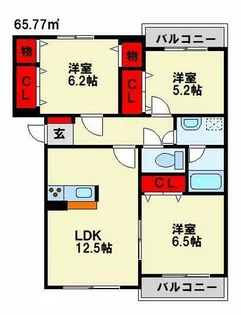 プレステージ桜【3階】の間取り
