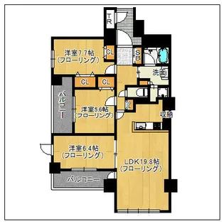 グランドメゾン百道浜オーシャン&フォレスト【25階】の間取り