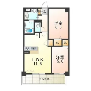 サウスシャノイチ【1階】の間取り