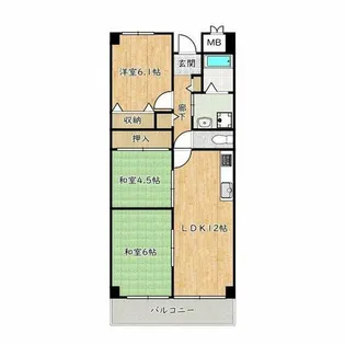 大阪府堺市東区北野田【マンション】の間取り
