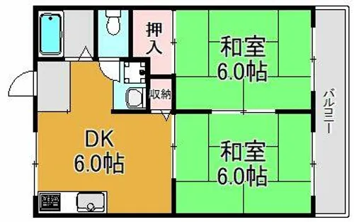 SUN VILLAGE NAKANISHI【2階】の間取り