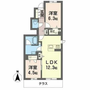 ル ボヌール【1階】の間取り