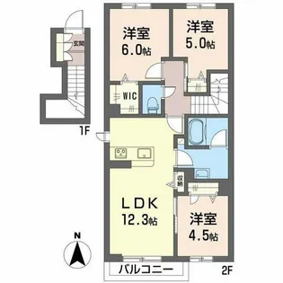 ル ボヌール【2階】の間取り
