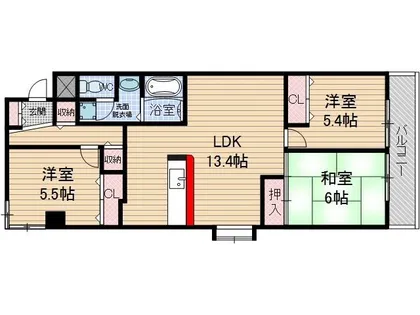 パロス沢良宜【307号室】の間取り
