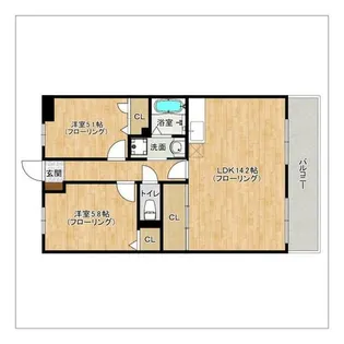 エルシャトー南福岡【503号室】の間取り